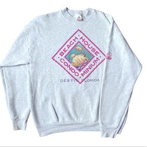 VTG 90s beachhouse Destin Florida crewneck sweater